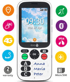 Doro 780X Unlocked 4G Dual SIM Easy Mobile Phone for Elderly with Simplified Keypad, GPS Localisation and Charging Cradle Included [UK and Irish Version] (White/Black)