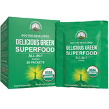 Peak Performance Organic Greens Superfood Powder Single Serve Travel Packets. Best Tasting Organic Green Juice Super Food with 25+ All Natural Ingredients for Max Energy. (20 Pack)