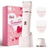 Bikini Trimmer for Women - Painless Electric Razors for Silk Skin,Cordless Body Shaver for Trip,Replaceable Lady Facial Razor, IPX7 Waterproof&Easy Cleaning, Ceramic Blade, USB Charge Dock Pink