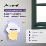 Aspectek Sticky Fly Insect Trap for Indoor, Plug-in Blue Light Bug Trap, Odorless, Noiseless, Chemicaless, with 12 Packs of Sticky Glue Pads, Yellow (2 Pack)