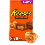 REESE'S Miniatures Milk Chocolate Peanut Butter Cups, Halloween Candy Party Pack, 35.6 oz