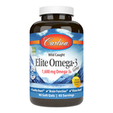 Carlson - Elite Omega-3 Gems, 1600 mg Omega-3 Fatty Acids Including EPA and DHA, Norwegian, Wild-Caught Fish Oil Supplement, Sustainably Sourced Omega 3 Fish Oil Capsules, Lemon, 90 Softgels