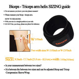 Tendonitis - Bicep ＆ Tricep Compression Sleeve/Wrap - Tricep Tendonitis, Bicep Tendonitis - Pain Relief for Bicep and Triceps Muscle Strains, Compression Arm Support (Black, 8.3" - 13.7" × W 3.93")