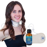 QUEEN OF THE THRONES Castor Oil Pack for Thyroid Less Mess, Reusable, Comfort Fit - Organic Cotton Flannel, Soft Ties & Naturopathic Doctor Designed (Certified Organic Castor Oil Included)