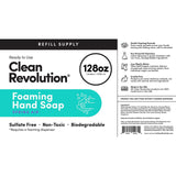 Clean Revolution Foaming Hand Soap Refill Supply Container, Ready to Use Formula, Gluten Free, Spring Air Fragrance, 128 Fl. Oz, 4 Pack