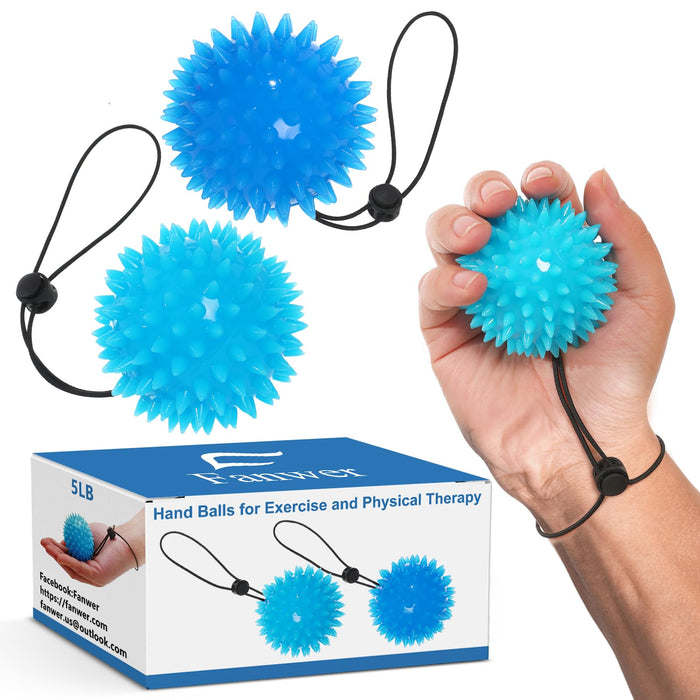 Hand Grip Strenthener - Squeeze Balls for Hand Therapy Set (5LB+10LB), Hand Exercise Ball for Physical Therapy, Elderly, Weak Hand, Arthritis, Stroke, Carpal Tunnel