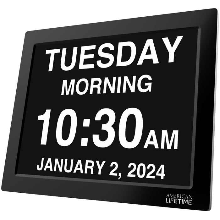 American Lifetime 【New 2024 Dementia Clock Large Digital Clock for Seniors, Digital Clock Large Display, Custom Alarms, Clock with Day & Date for Elderly, Large Number Digital Clock Black, 15 Inch