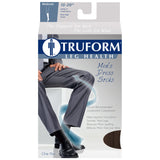 Truform Compression Socks, 15-20 mmHg, Men's Dress Socks, Knee High Over Calf Length, Brown, X-Large