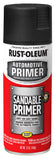 RUST-OLEUM 249418 Automotive Sandable Primer Spray Paint, 12 Ounce, Black, 12 Fl Oz