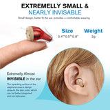 Hearing Aids, iBstone K17 Rechargeable Hearing Aids to Assist Hearing for Seniors & Adults, Mini Completely-in-Canal Digital Hearing Devices with Noise Cancellation, OTC, Pair, Blue &Red