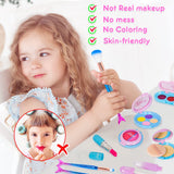 Loyo Pretend Makeup for Toddlers - Pretend Play Makeup for Little Girls with Mermaid Purse, Fake Makeup Toys Set for Toddler Girls Age 3 4 5 6 Christmas Birthday Gift