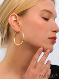 Gold Thick Hoop Earrings Chunky Gold Hoops Steling Silver Post Thick Hoop Earrings For Women Hypoallergenic Large Gold Hoop Lightweight Gold Chunky Hoops Big Gold Hoop Earrings 20/30/40/50/60MM