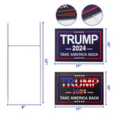 ABCMILZ Trump 2024 Yard Signs 2-Pack – Double-Sided, Waterproof Take America Back Signs, 12x17 Inchs with Metal H-Stakes – Donald Trump JD Vance Campaign Rally Placard Outdoor Lawn Garden Decoration