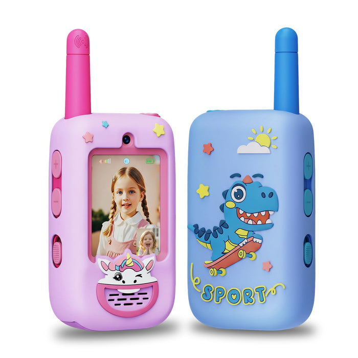 Video Walkie Talkies for Kids, 2 Pack HD Camera Long Range Two Way Radios