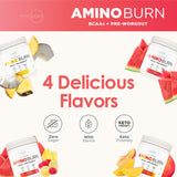 Type Zero AminoBurn - Vegan Amino Acids Energy Pre Workout Drink for Women/Men (Watermelon) Sugar-Free Energy Drink Powder & Amino Acids Supplement - Natural Preworkout Energy