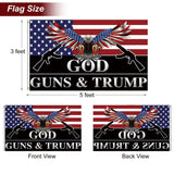 Trump 2024 Flag 3x5 Outdoor God Guns and Trump Flag 150D Premium Polyester Trump US American Patriotic Eagle Flag with Brass Grommets for Outdoor Indoor Room Wall