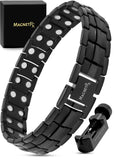 MagnetRX® Ultra Strength Magnetic Bracelet - Effective Stainless Steel Magnetic Bracelets for Men - Adjustable Bracelet Length with Sizing Tool for Perfect Fit (Black)