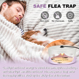 Kittmip 4 Pieces Flea Traps with 8 Sticky Disc 12 Bulbs 4 Electric Wires Flea Traps for Inside Your Home Safe Flea Light Trap for Indoor Safe to Pets and Kids (White, Purple)