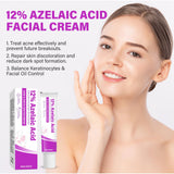 Azelaic Acid, 12% Azelaic Acid Serum Cream, Rosacea Treatment for Face, Hyaluronic Acid & Niacinamide to Relieve facial redness and minimize melasma, 0.7 Oz