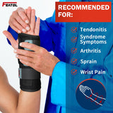 FEATOL 2 Pack Blue Black Wrist Brace for Carpal Tunnel - Pain Relief for Sprain, Arthritis, Tendonitis, Injuries, Wrist Pain, Cockup Wrist - Wrist Brace Night Support Both Hand with Removeable Splint - For Men & Women Large/X-Large Size