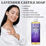 Carolina Lavender Castile Soap Liquid – Skin-Softening Olive Oil Soap Organic Body Wash – Pure Castile Soap Lavender Liquid Soap – Vegan Castille Soap Liquid (Lavender, 32 ounces)