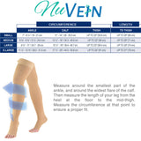 NuVein Medical Compression Stockings, 20-30 mmHg Support, Women & Men Thigh Length Hose, Open Toe, Light Beige, Medium