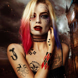 YEZUNIR 6 Sheets Harley Quinn Tattoos Temporary