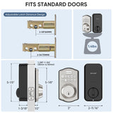 TICONN Keyless Entry Door Lock Deadbolt with Keypad, Smart Locks for Front Door with Passcode, Traditional Style Door Lock Security with Auto Lock and Spare Keys (Satin Nickel)