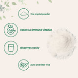 Pure Vitamin C Crystal Powder (Water Soluble Vitamin C 1000mg Per Serving), 1 KG (2.2 Pounds), Immune Vitamins and Strong Antioxidant, Pure Ascorbic Acid Powder Supplement