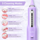 Sejoy Water Flosser, 2023 Water Flossers for Teeth Rechargeable, Oral Irrigator for Home Travel Office, 270ML IPX7 Waterproof 5 Cleaning Modes and 5 Jet Tips