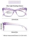 HAPJOYS Reading Glasses Women Blue Light Blocking Oversized Blue Ray Readers +3.5 Red Blue Khaki Purple Cheaters Glasses 4 Pk