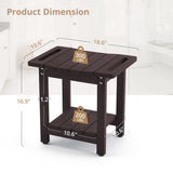 LUE BONA Shower Bench Stool, HDPS Shower Benches for Inside Shower with Shelf, Waterproof Shower Chair Foot Stool for Spa Bathroom, Weather Resistant/Non-Slip/Handles/Indoor or Outdoor Use, Espresso