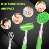 TUKUOS Telescoping Back Scratcher with 3Pcs Detachable Scratching Heads, Back Scratcher for Men/Women,Dual Sides Scratcher/Metal Paw/Rake Scratcher Fathers Day Dad Gifts for Men Husband - Glow