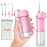 Bitvae Water Flosser for Teeth, Portable Mini Water Flosser, Cordless Water Teeth Cleaner Picks with Telescopic Water Tank, Type-C Rechargeable Oral Irrigator for Travel & Home (Pink)