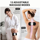 MASTOGO Wireless TENS & EMS Unit Back Pain Relief Massager - APP Controlled Bluetooth EMS Muscle Stimulator Machine for Back Shoulder Leg Neck Pain Relief (Black)