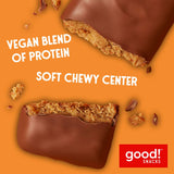 good! Snacks Vegan Chocolate Peanut Butter Protein Bar | Gluten-Free, Plant Based, Low Sugar, Kosher, Soy Free, Non GMO | 15g Protein (12 Bars)