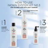 Nioxin System Kit 3, Color Treated Hair with Light Thinning, Full Size (3 Month Supply)