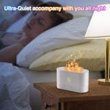 Colorful Flame Air Aroma Diffuser Humidifier, Upgraded 7 Flame Color Noiseless Essential Oil Diffuser for Home,Office,Yoga with Auto-Off Protection 180ml (8Hours White)