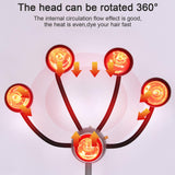 5 Head Infrared Light Heat Therapy Red Lamp Infrared Light Salon Hair Steamer Perming Dyeing Adjustable Height Machine with Rolling Wheels(750 W)