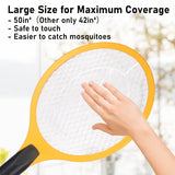 Electric Fly Swatter Bug Zapper Zap Mosquito - Indoor Outdoor Zapping Racket for Pest - Safe to Touch with 3-Layer Safety Mesh, Pack of 1