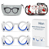 Hion Anti- Motion Sickness Glasses Raised Airsickness Seasickness Glasses for Sport Travel Gaming Car Sickness Glasses for Adults or Kids（2Pairs）