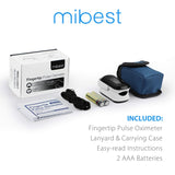 mibest OLED Finger Pulse Oximeter, O2 Meter, Dual Color White/Black