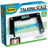 IDEAWORKS JB5824 Extra Wide Talking Scale-Visual & Voice Display Scale- 550 Pounds Max-Tamper Glass-Extra Wide Width-Large LCD Display-Tap On & Off Auto Function