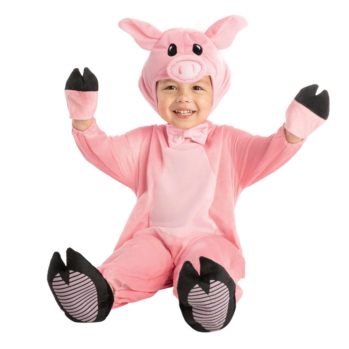 Spooktacular Creations Halloween Baby Piggy Costume with Pink BowTie for Infants, Kids Unisex Halloween Trick or Treat Dress up, Animal Themed Party (3T (3-4 yrs))