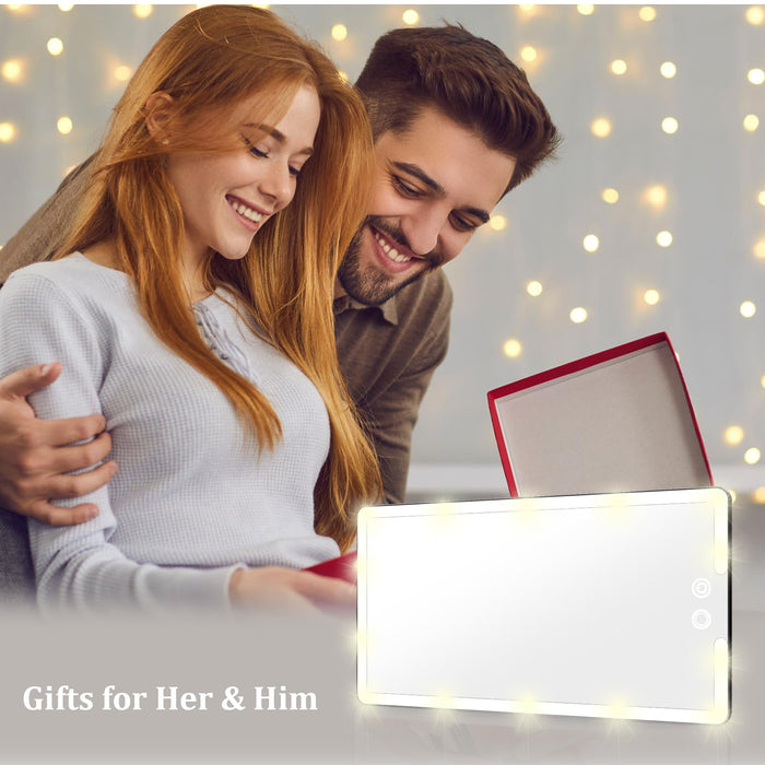 Led Sun Visor Vanity Mirror, Upgraded Large Car Mirrors with Lights, Dimmable Light up Vanity Makeup Mirror for Car,Rechargeable Universal Rear View Visor Mirrors