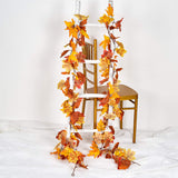 DearHouse 2 Pack Fall Garland Maple Leaf, 5.9Ft/Piece Hanging Vine Garland Artificial Autumn Foliage Garland Thanksgiving Decor for Home Wedding Fireplace Party Christmas (Yellow)