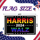 Kamala Harris Waltz 2024 Flags Lgbt Gay Pride RainBow Flag 3X5Ft Kamala Harris for President Flag Harris Tim Waltz for the people Flag for Yard Garden Decor