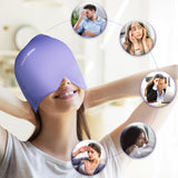 ComfiTECH Migraine Relief Cap, Headache Relief Hat Head Ice Pack with Face Cold Compress for Puffy Eyes, Sinus, Stress and Tension Relief (Medium Lavender)