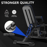 TXMO Adjustable Weight Bench - Workout Bench Foldable, Ideal for Full Body Strength Training, Incline Decline Flat Bench Press Versatile Bench for Home Gym W/Leg Extension (Blue)