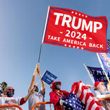 Probsin Trump 2024 Flag 3x5 Ft Decorations Outdoor Double Sided 3 Ply Red Take America Back Flag Heavy Duty Banner Party Supplies Yard Signs Home Decor Hanging Poster with 2 Brass Grommets